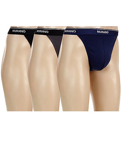 Murano Solid Cotton 3-Pack Thong Underwear