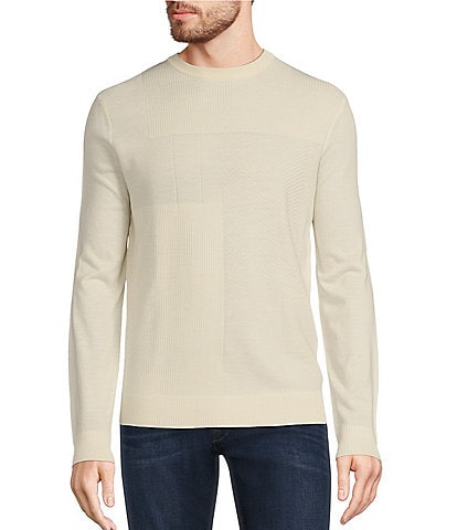 Murano Solid Performance Textured Crew Neck Sweater