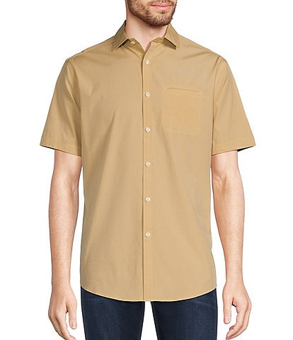 Murano Solid Poplin Short Sleeve Woven Shirt