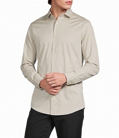 Murano Solid Sateen Classic Fit Long Sleeve Woven Shirt