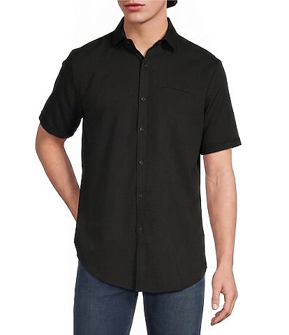 Murano Solid Texture Short Sleeve Woven Shirt