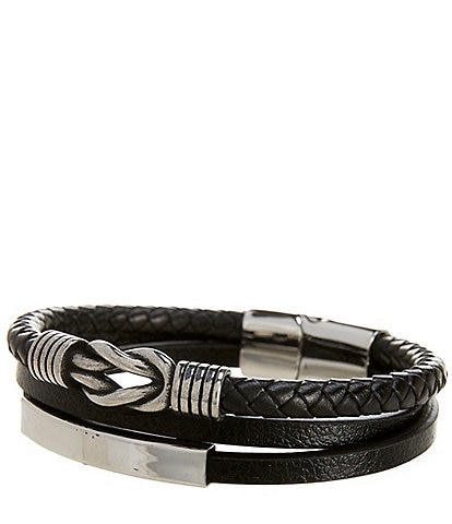 Murano Stacked Leather Bracelet