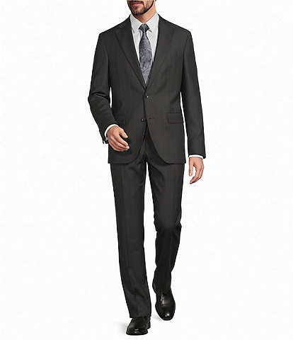 Murano Stripe Modern Fit Flat Front Stripe Zegna Wool 2-Piece Suit