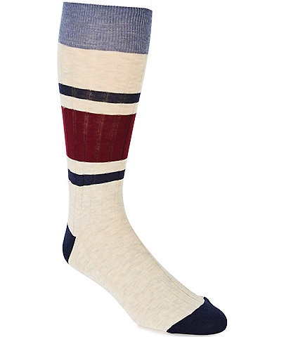 Murano Striped Rib Crew Dress Socks