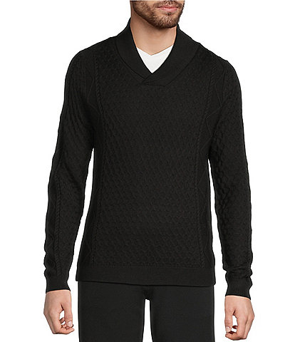 Murano The Holiday Edit Collection Solid Textured Shawl Collar Sweater
