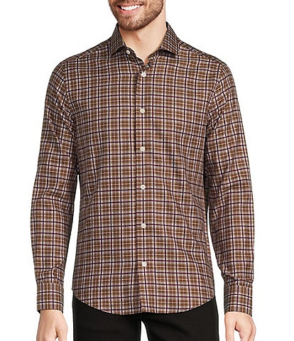 Murano Tigers of Tokyo Collection Slim-Fit Medium Plaid Dobby Long Sleeve Woven Shirt