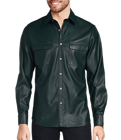 Murano Tigers of Tokyo Collection Slim it Faux-Leather Shirt Jacket