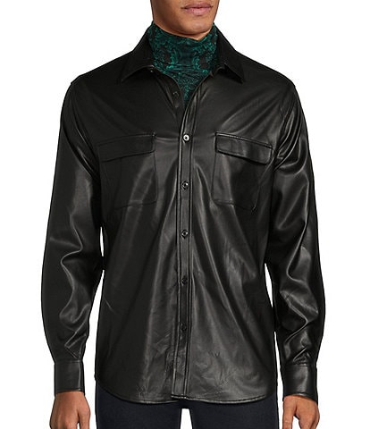 Murano Tigers of Tokyo Collection Slim it Faux-Leather Shirt Jacket