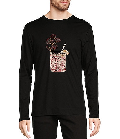 Murano Timeless Twenties Collection Slim Fit Drink Print Long Sleeve T-Shirt