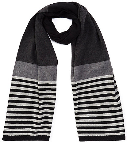 Murano Tonal Stripe Cashmere Blend Knit Scarf