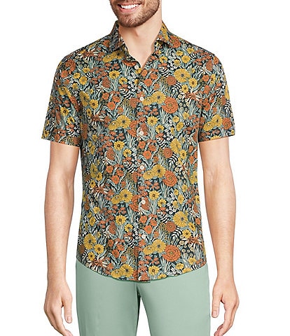 Murano Verdant Vibes Collection Slim-Fit Multi Floral Print Short Sleeve Woven Shirt