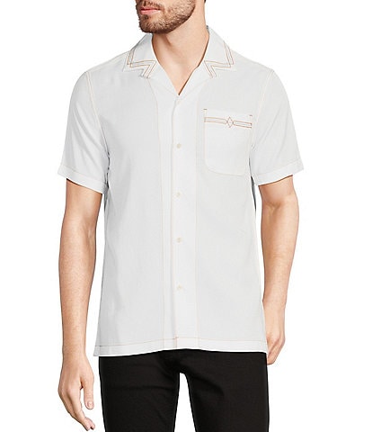 Murano Wanderin West Collection Slim-Fit Contrast Stitching Short-Sleeve Woven Shirt