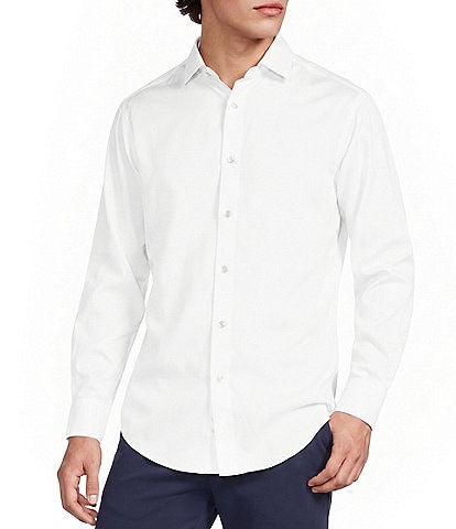 Murano Wardrobe Essentials Athletic Fit Solid Sateen Long Sleeve Woven Shirt