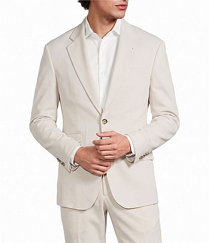 Murano Wardrobe Essentials Coordinating Slim Fit Solid Textured Suit Separates Knit Blazer