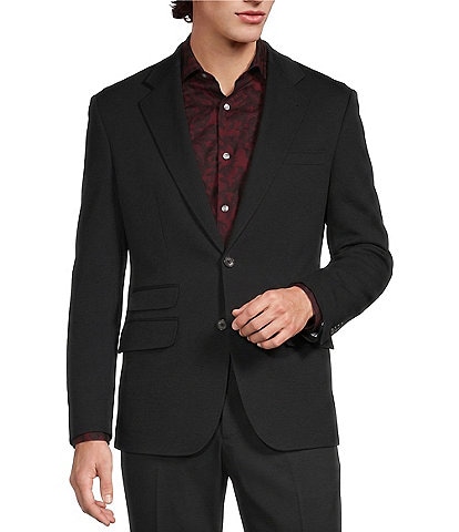 Murano Wardrobe Essentials Coordinating Slim Fit Solid Textured Suit Separates Knit Blazer