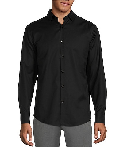 Murano Wardrobe Essentials Slim Fit Solid Stretch Twill Long Sleeve Woven Shirt
