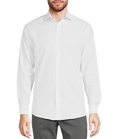Murano Wardrobe Essentials Solid Dobby Stretch Long Sleeve Woven Shirt
