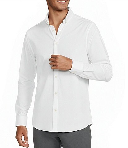 Murano Wardrobe Essentials Ultimate Modern Comfort Stretch Solid Long Sleeve Woven Shirt
