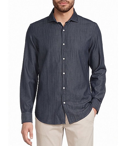 Murano Weekend Edit Slim Fit Denim Long Sleeve Woven Shirt