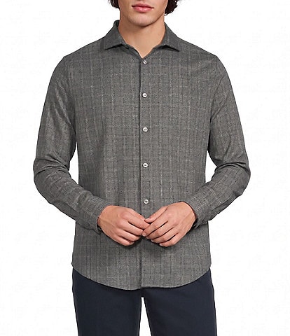 Murano Weekend Edit Slim Fit Plaid Coat Front Shirt
