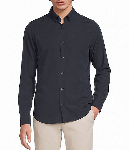 Murano Weekend Edit Slim Fit Solid Long Sleeve Woven Shirt