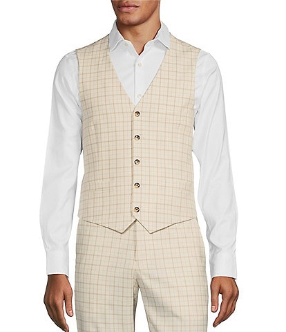 Murano Window Plaid Welt Pocket Suit Separates Vest