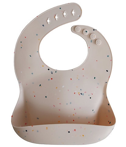 Mushie Confetti Print Silicone Baby Bib