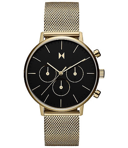 MVMT Men's Legacy Collection Quartz Chronograph Gold Mesh Bracelet Watch