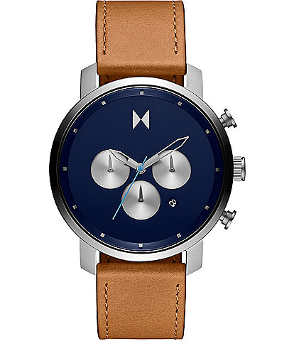 MVMT Men's Chronograph Brown Leather Strap Watch