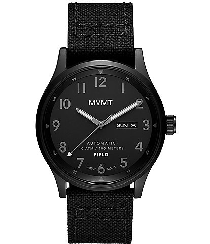 MVMT Men's Field Automatic Black Nylon Strap Watch