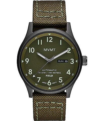 MVMT Men's Field Automatic Green Nylon Strap Watch