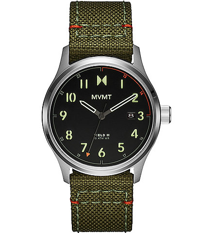 MVMT Men's Field II Analog Green Nylon Strap Watch