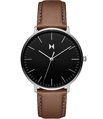 MVMT Men's Legacy Slim Analog Brown Leather Strap Watch