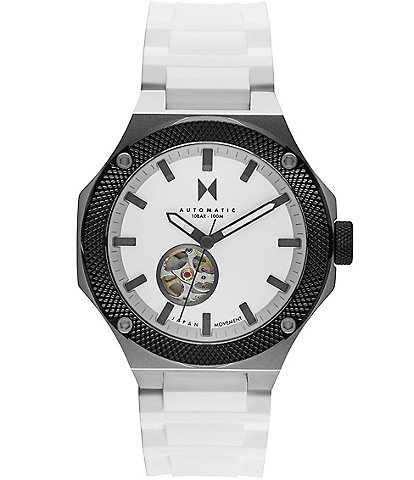 MVMT Men's Raptor Automatic White Silicone Strap 64mm Watch