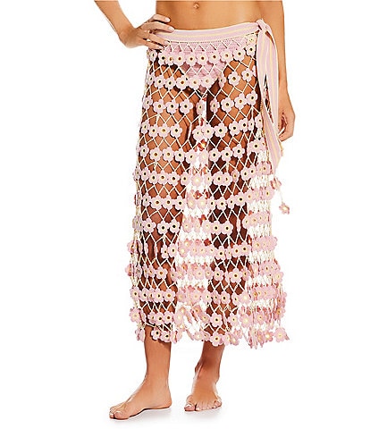 My Beachy Side Fleur Hand Crocheted 3D Floral Maxi Skirt Cover-Up