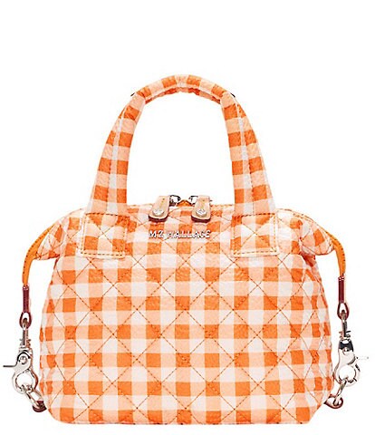MZ Wallace Micro Sutton Gingham Satchel Tote Bag