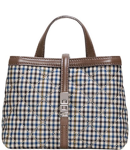 MZ Wallace Mini Astor Checked Top Handle Nylon Crossbody Bag