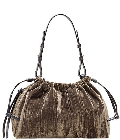 MZ Wallace Waverly Velvet Small Drawstring Shoulder Bag