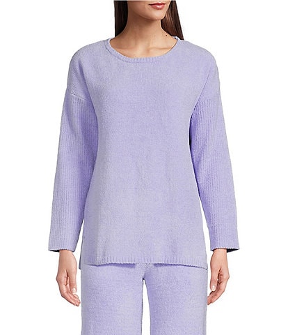 N by Natori Aura Scoop Neck Long Sleeve Ribbed Knit Sweater
