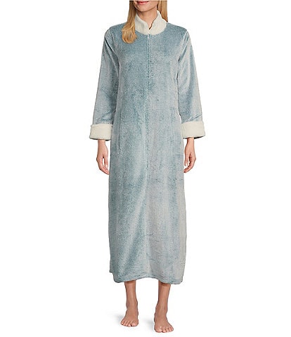 N by Natori Frosted Cashmere Fleece Zip-Front Robe