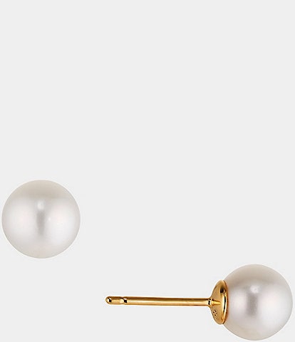 Nadri 8mm Round Pearl Gold Stud Earrings