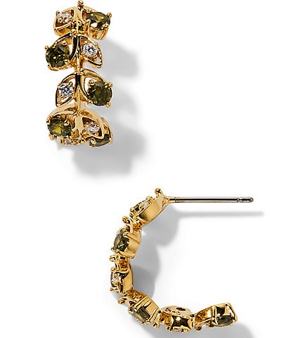 Nadri Adorn Rhinestone J Hoop Earrings