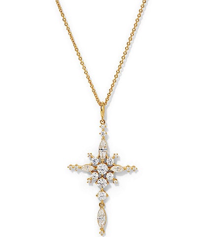 Nadri Cassi Cross Short Pendant Necklace