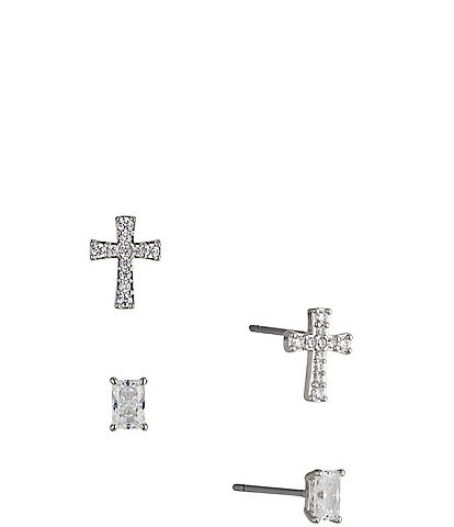 Nadri Cross Stud Earrings Set
