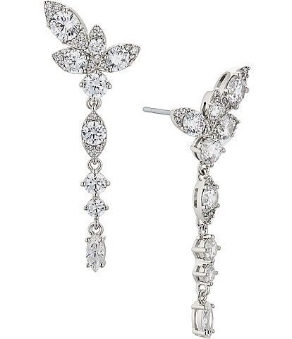 Nadri Crystal Whimsy Cluster Linear Earrings