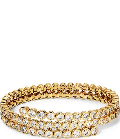 Nadri Dazzle Triple Wrap 18K Plated Coil Bracelet