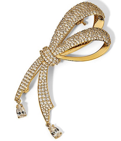 Nadri Eros Half Bow Jewled Brooch