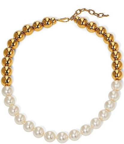 Nadri Farrah Pearl Bead Statement Necklace