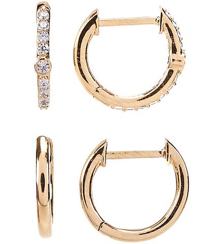 Nadri Huggie Crystal Earrings Set