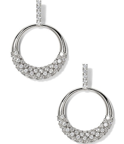 Nadri Juno CZ Crystal Hoop Drop Earrings